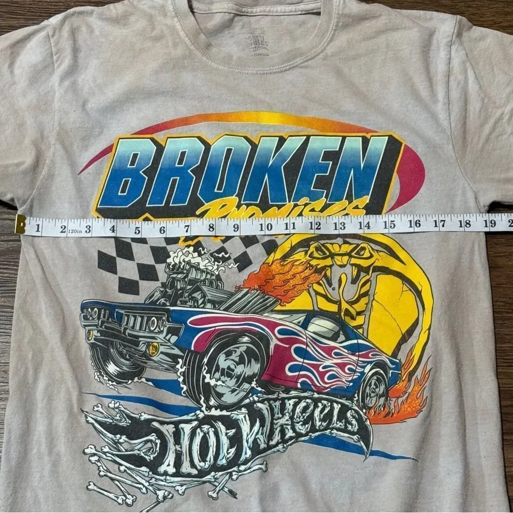 Broken Promises x Hot Wheels Heart Race Peach Tie Dye T-Shirt Size Medium